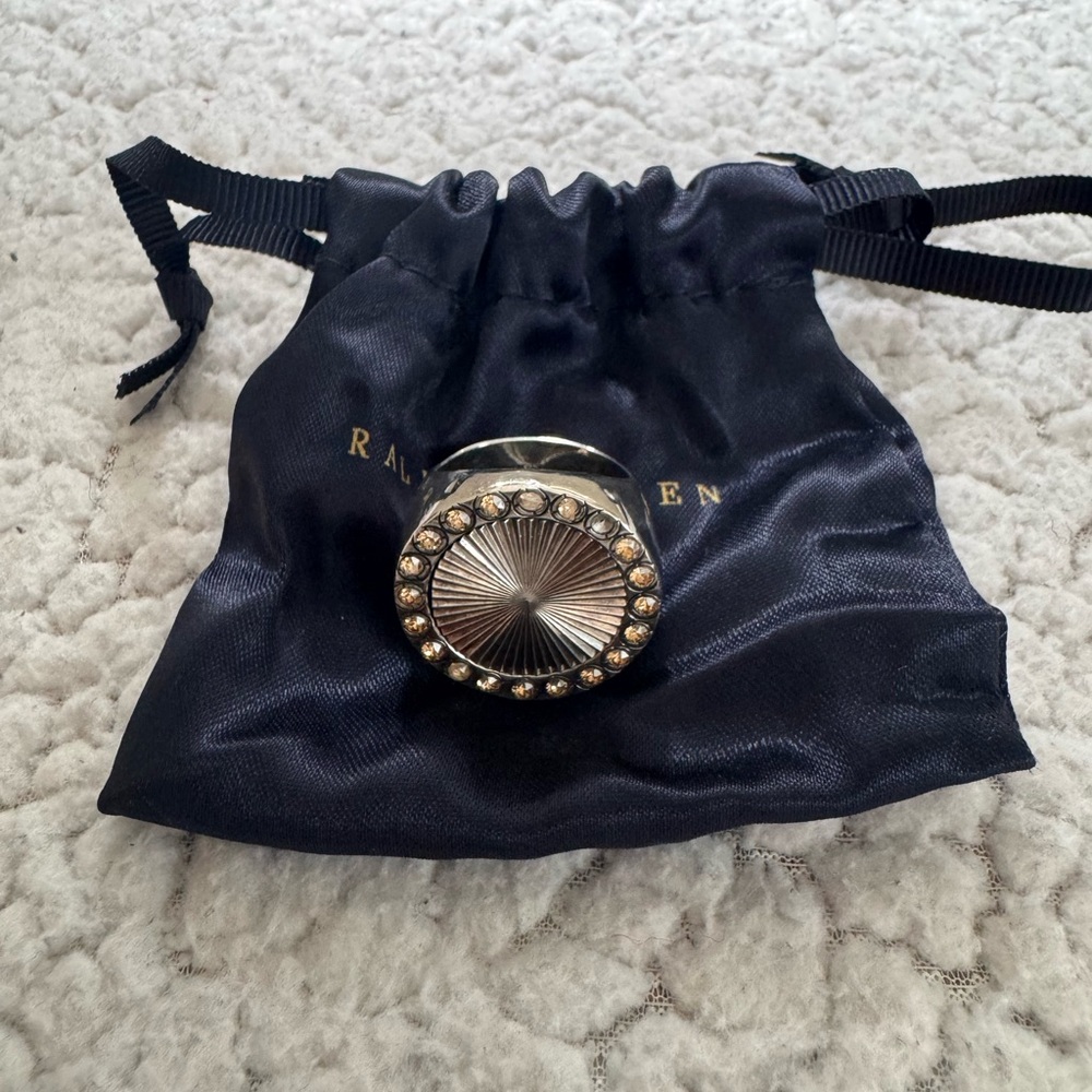 Ralph Lauren Runway Sunburst Silver Ring Size 7